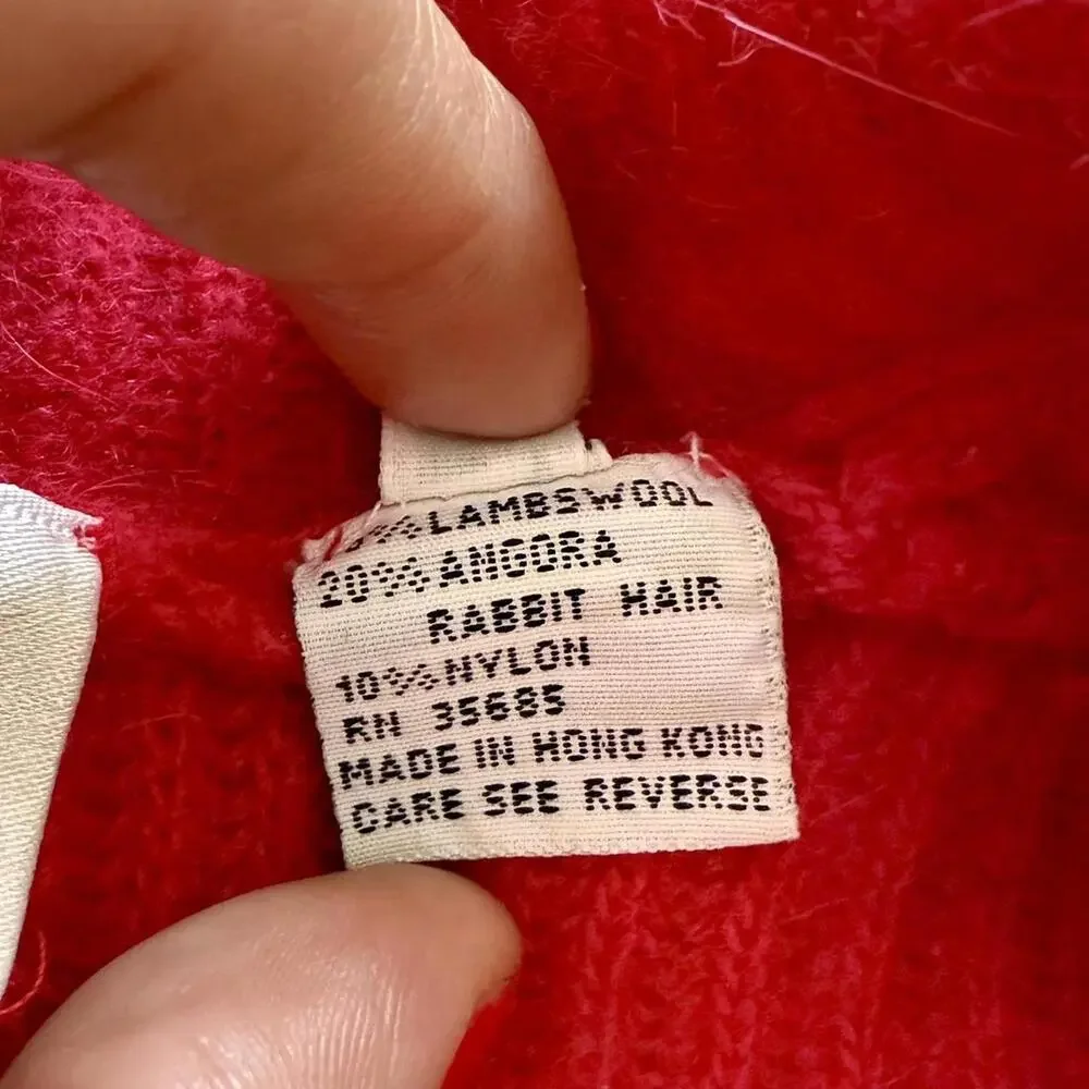 Red‎ vintage lambswool cardigan with a preppy touch cardigan - Picture 8 of 8